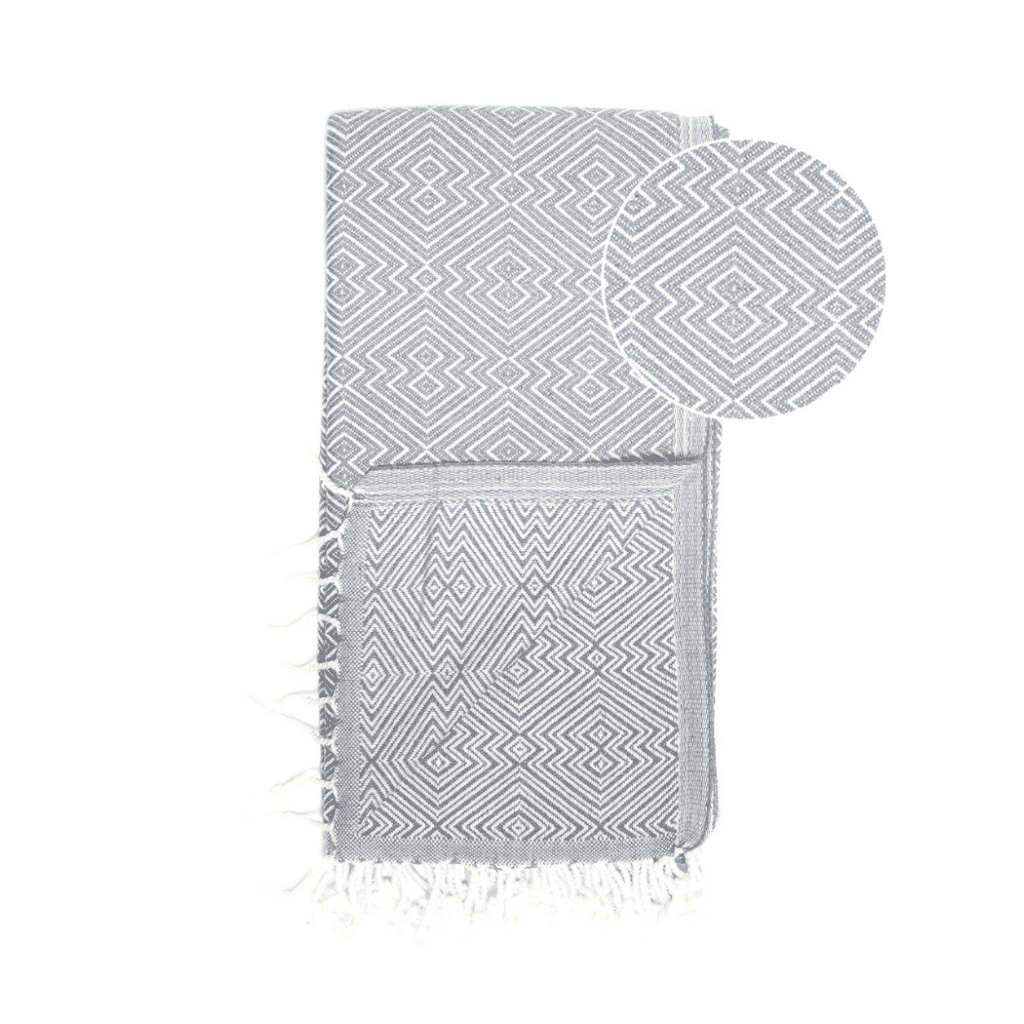 Turkish Hammam Towel Plaid Atom Grey