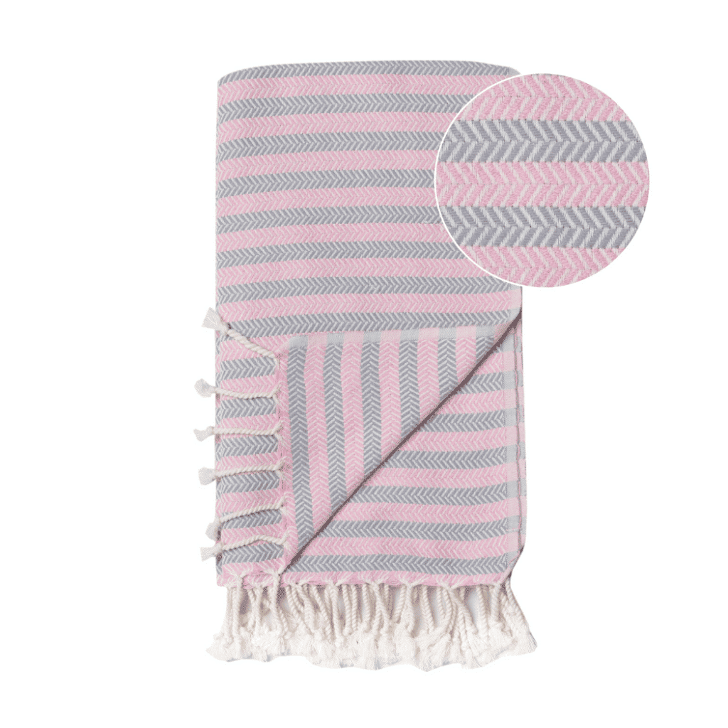 Sauna Towel Fortuna Pink Grey